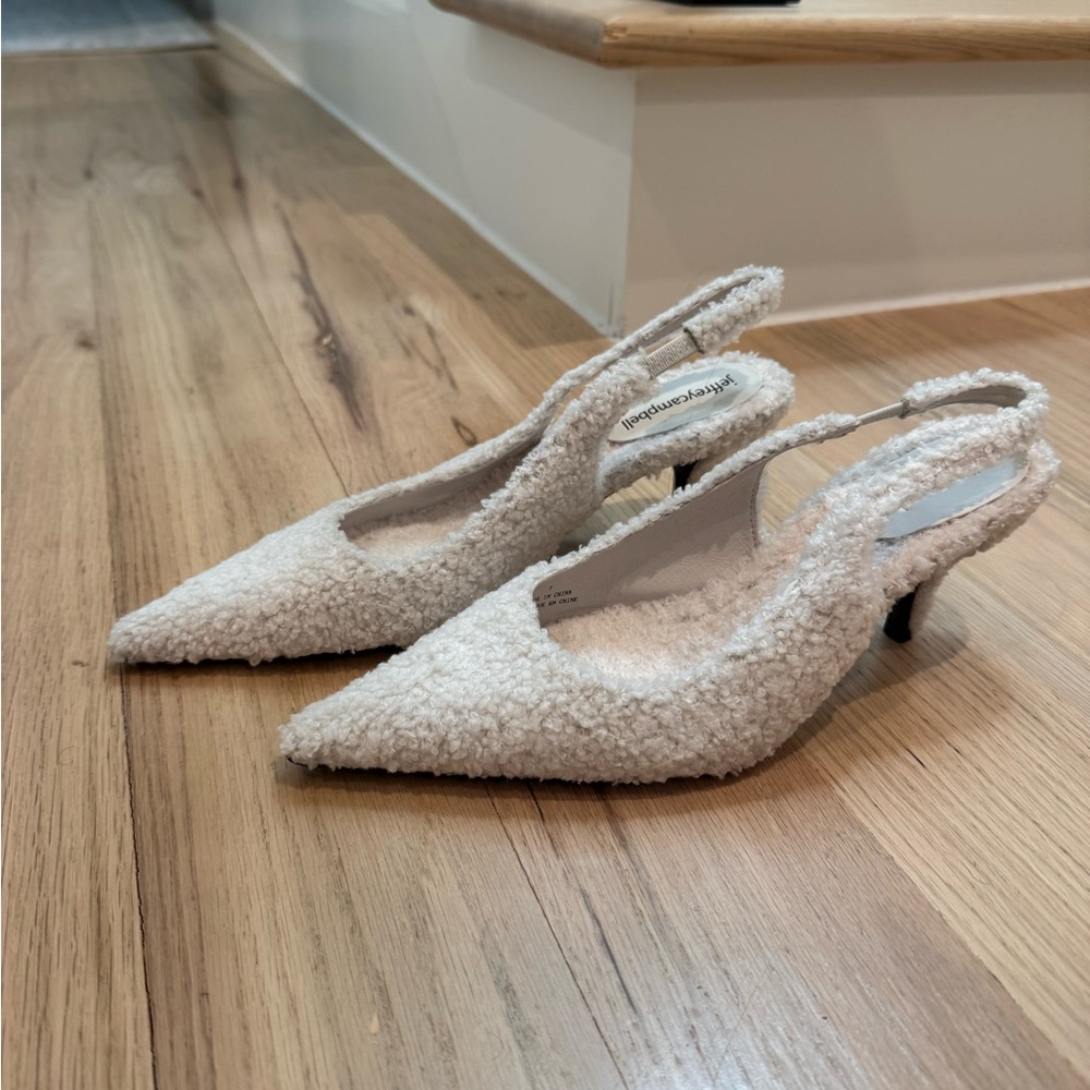 Jeffrey Campbell Faux Shearling Pointed Toe Heels